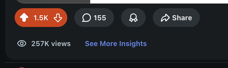 screenshot: Reddit stats